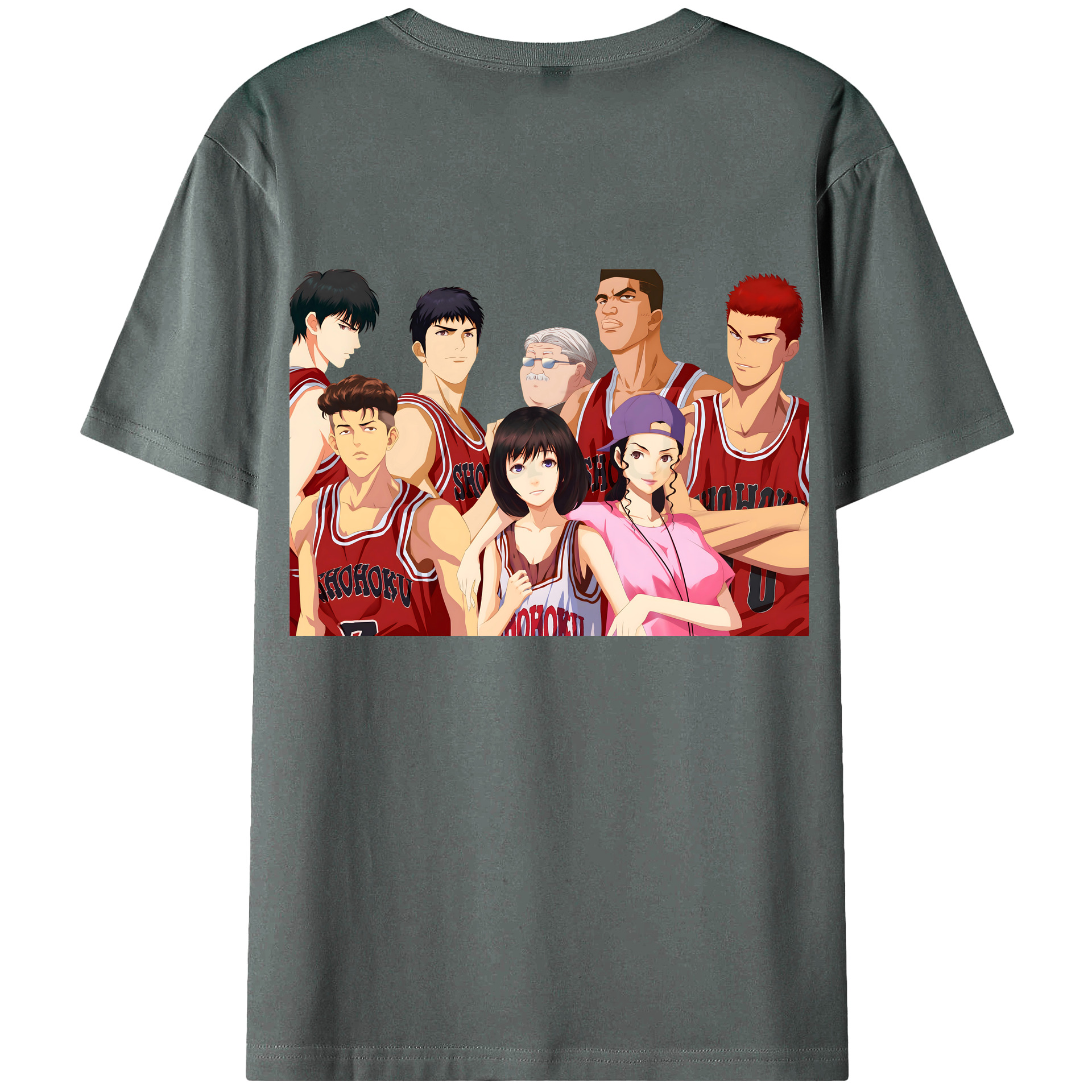 （画像用） SLAM DUNK／スラムダンク 綿100％ メンズ半袖Tシャツ（バックプリント） 通気性